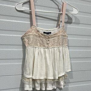 American Eagle Outfitters Small tank top in Cream pink colors.